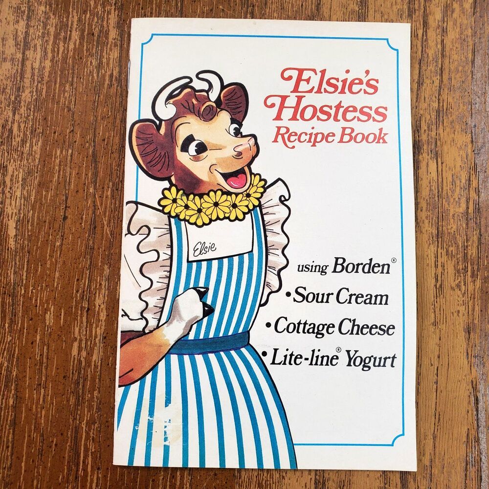 Vtg 1960s Elsie’s Hostess Recipe Book Borden Dairy Cow Advertising Booklet